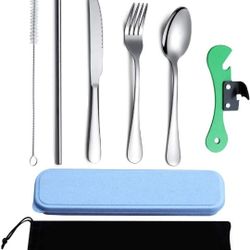 Berglander Camping Flatware With Bottle and Can Opener, Stainless Steel Portable Utensil, Camping Silverware, Outdoor Flatware, Travel Utensil