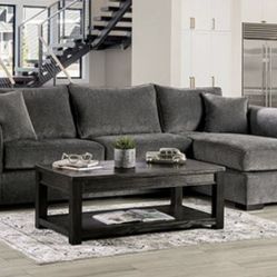 Grey Chenille Sectional Brand New In Box