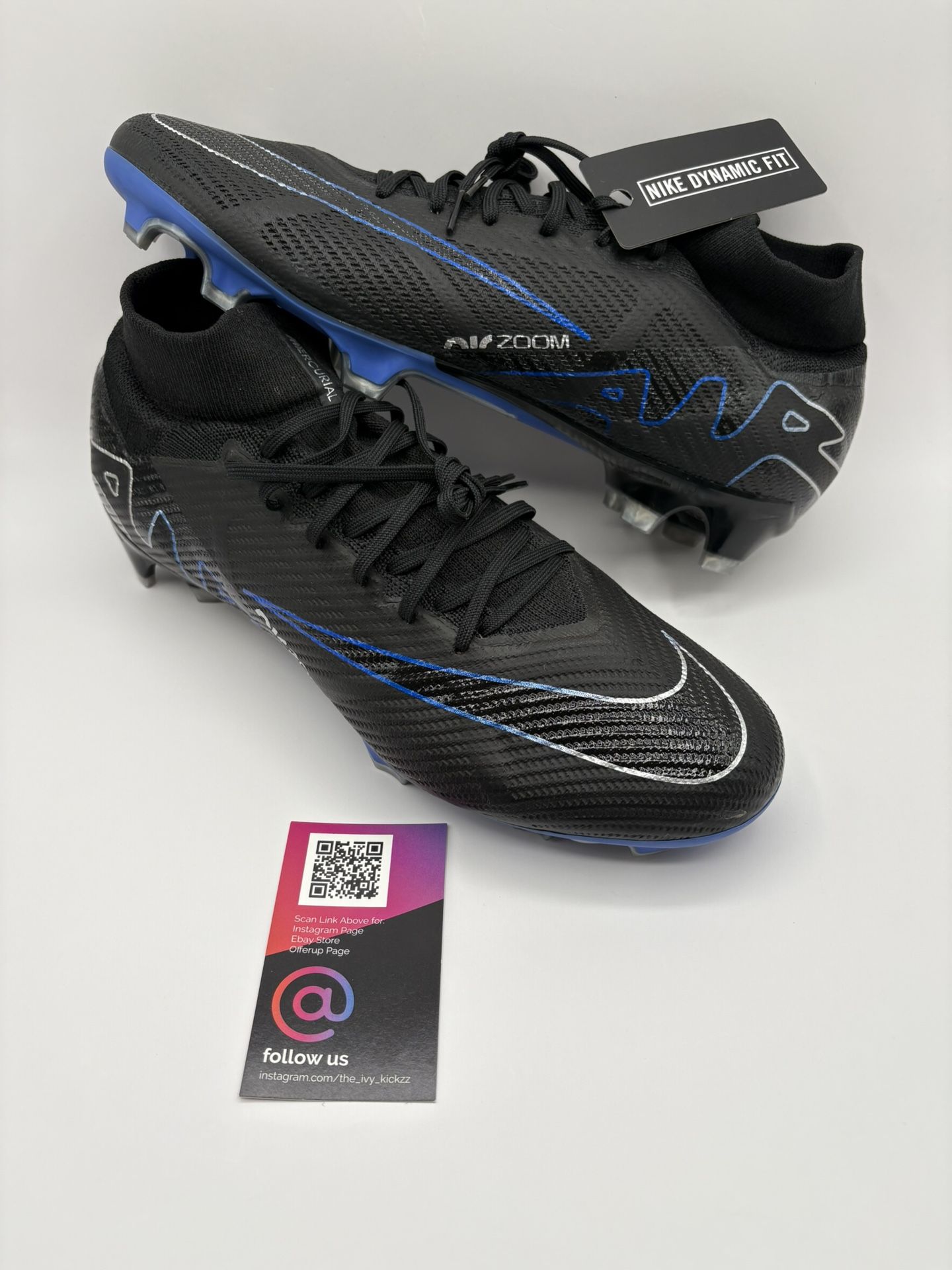 MSRP $160 Nike Zoom Mercurial Superfly Pro FG Black Blue