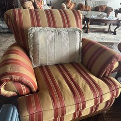 Golden Red Striped Couch 