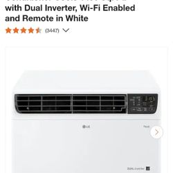LG
23,500 BTU 230/208V Window Air Conditioner Cools 1450 Sq. Ft. with Dual Inverter, Wi-Fi Enabled and Remote in White