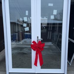 New Double Door Fiberglass Size W59.1/2 H79.1/2 Right Hand Inswing Open First $850 Or Patio Door New 