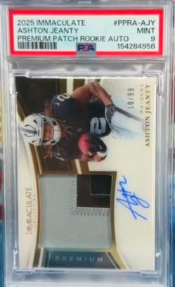 Ashton Gente rookie autograph numbered patch PSA 9