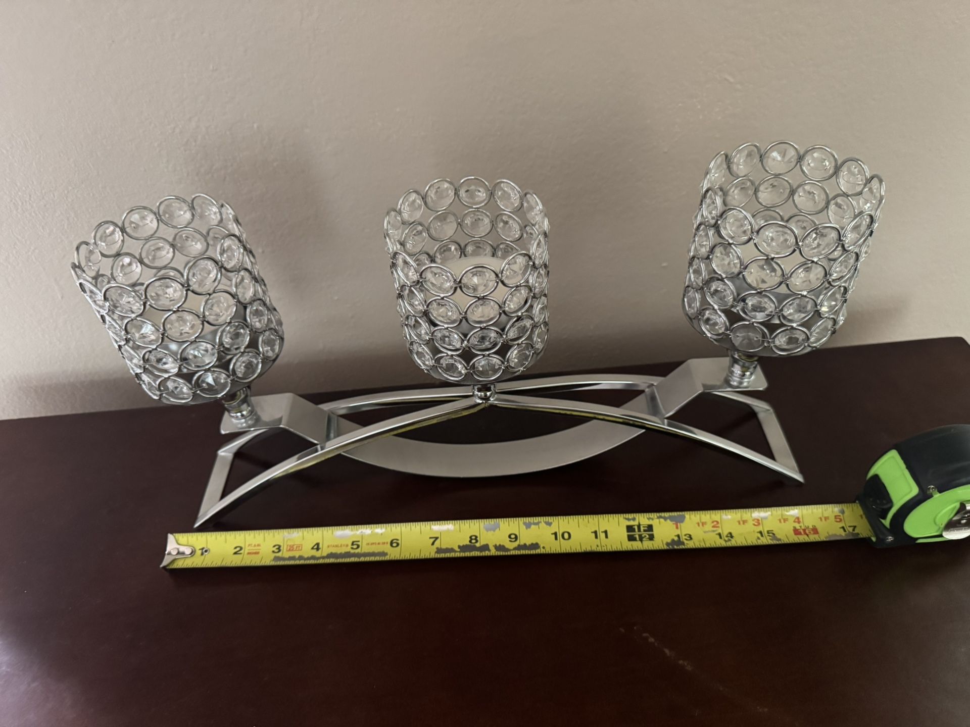 Crystal Candle Holder (17” L X 9” H)