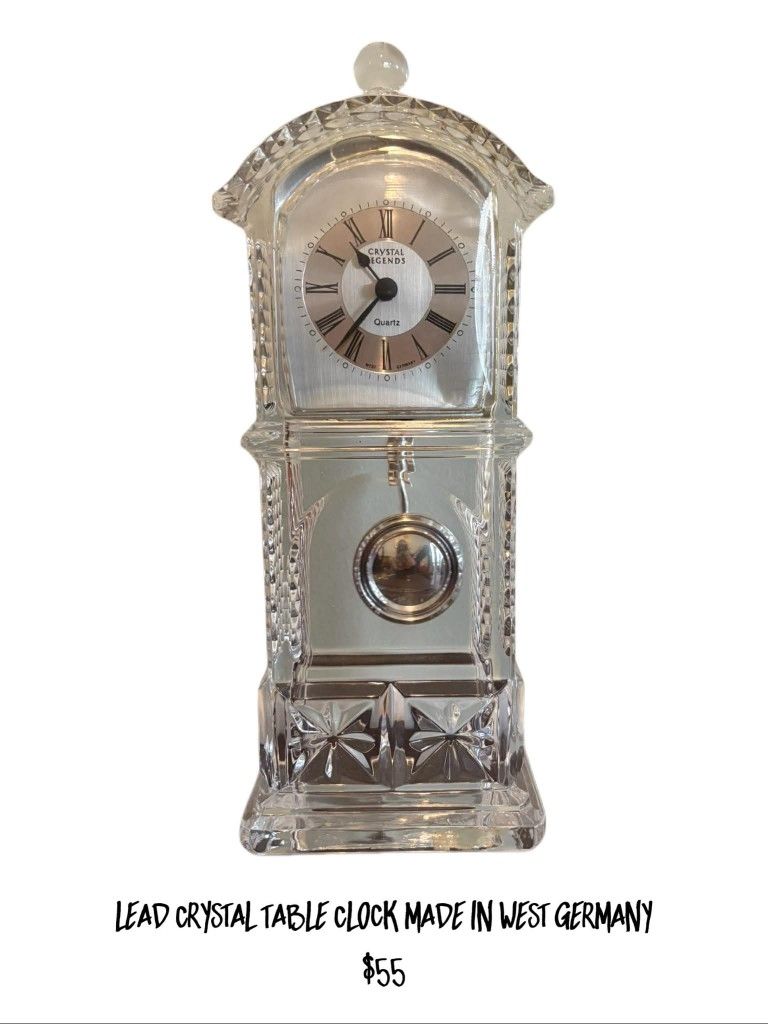 Lead Crystal Quartz Table Clock