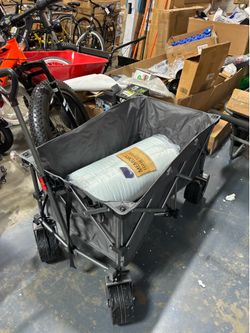 New Gray Collapsible Foldable Extended Wagon Heavy Duty Large Wheeled Utility Cart
