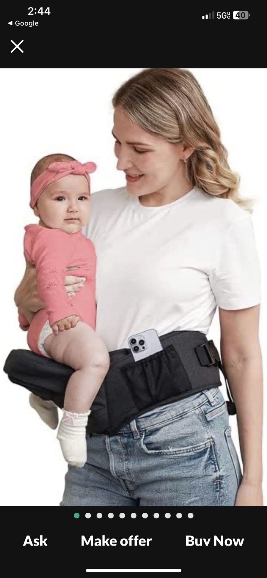 Adjustable Baby Hip Carrier  With Storage 