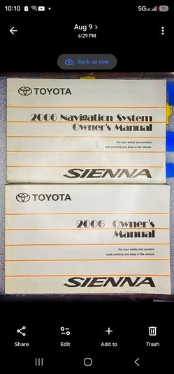 2006 OEM Toyota Sienna Owner's Manual Set, Part  01(contact info removed)3