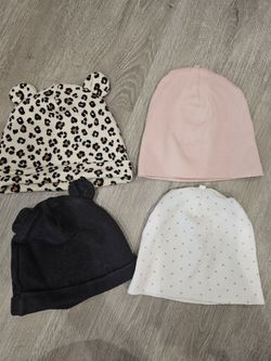 4 hats for girls 3-6 months