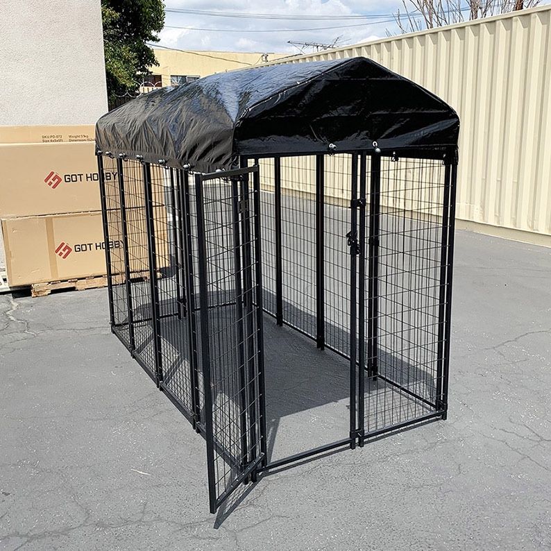 New in box $290 Large Heavy Duty Kennel with Cover Dog Cage Crate Pet Playpen (8’L x 4’W x 6’H)