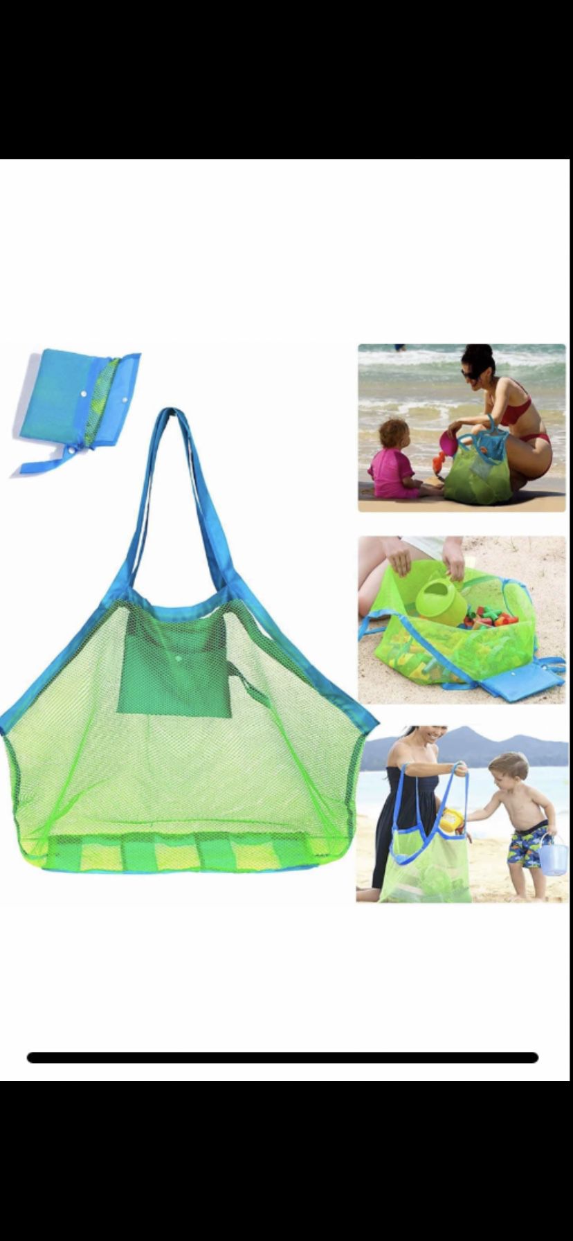 Mesh Extra Large Beach Bags and Backpack, Towels Sand Away For Holding Toys Children' Market Grocery Picnic Tote