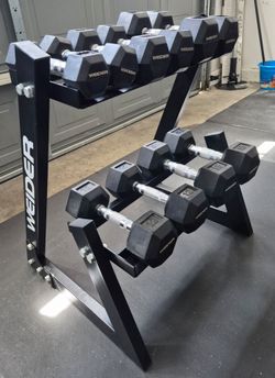 WEIDER Rubber Hex Dumbbells