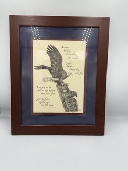 Nature Inspired Eagle Wall Art Freedom Quote Rustic Home Decor