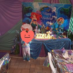 Little Mermaid Back Drops Made Of Cloth