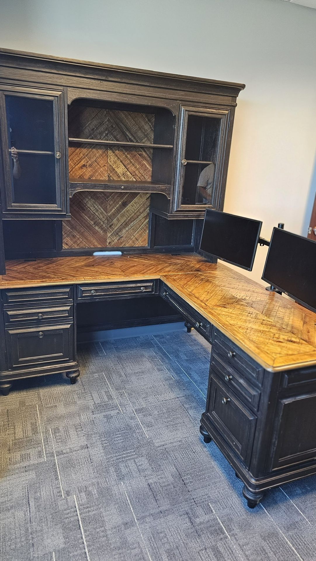 Solid wood desk And File Cabinet