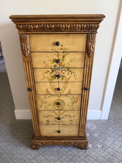 Beautiful Hand-Painted Jewelry Armoire – $175