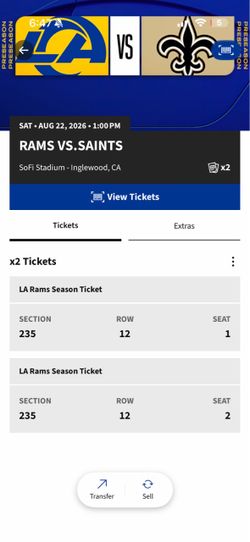 Rams vs saints