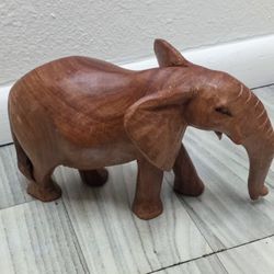Hand Carved Wood Elephant 