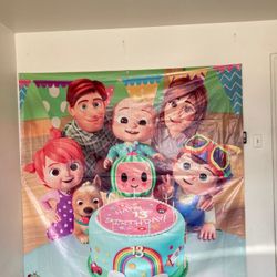 Lona Decoracion De Coco Melon Para Fiesta  6ft X 6ft