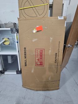 BABOOM Oversized Modern Rectangle Bathroom Mirror 60-in x 36-in Framed Rectangle Bathroom Vanity Mirror ( Silver )