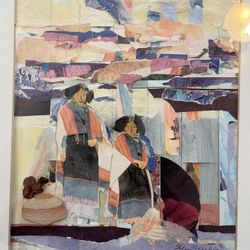Collage Art Of PUEBlO Native American Women By Helen Mermen 