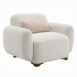 Boucle Accent Chair - Free Delivery ✅ Beige Boucle Chair - Sherpa Accent Chair