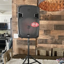 QFX 12β Bluetooth Portable Rechargeable Speaker  With Microphone, Speaker Stand &  LED Party Lights ππ€πΆπΆπΆ