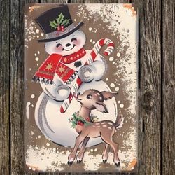 Metal Snowman Wall Decor