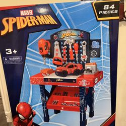 🎁SpiderMan Tool Toy Bench Playset with Take Apart Car (84 Pieces) NEW Item