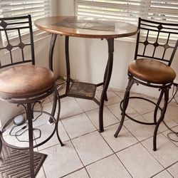 Large Hightop Slate Table 4 Chairs