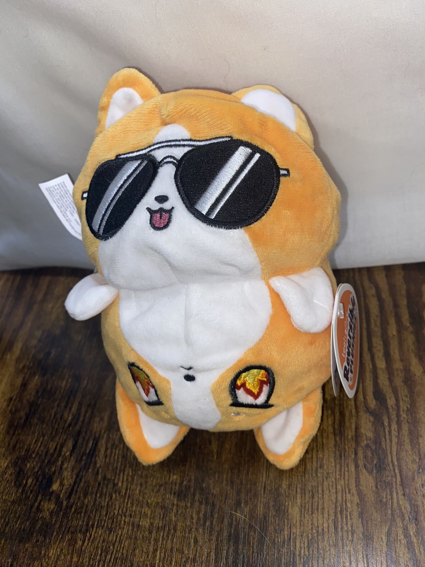 Teeturtle Original Reversible 9” Corgi Plushie Happy, Mad