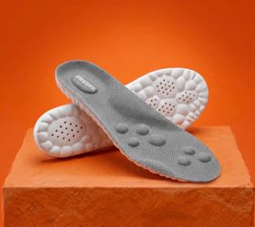 Stepprs Massage Arch Support Ultra Cushion Insoles, Gray/White, fits M12 or W13 as is, but adjustable. NEW