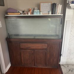 55 Gallon Fish Tank With Wooden Stand 