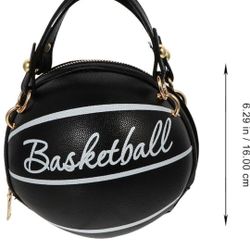 VALICLUD Crossbody Bag Round Basketball Shaped Handbag Novelty Purse Circle Shoulder Bag for Women