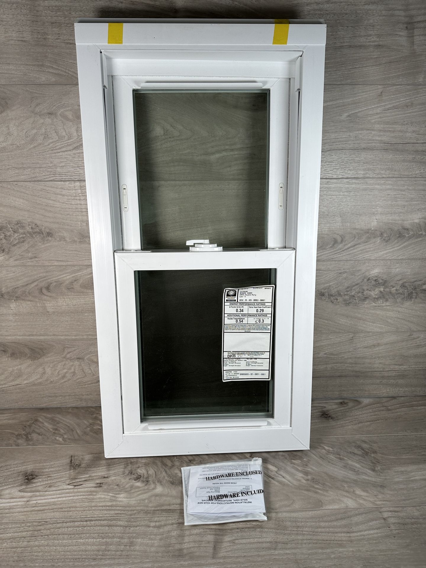 17 in. x 32 in. X3000 Series White Vinyl Double Hung Low-E Window