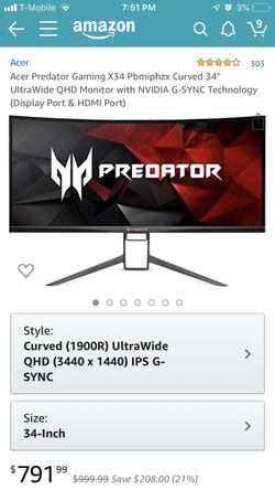 34” Ultrawide CURVED Monitor