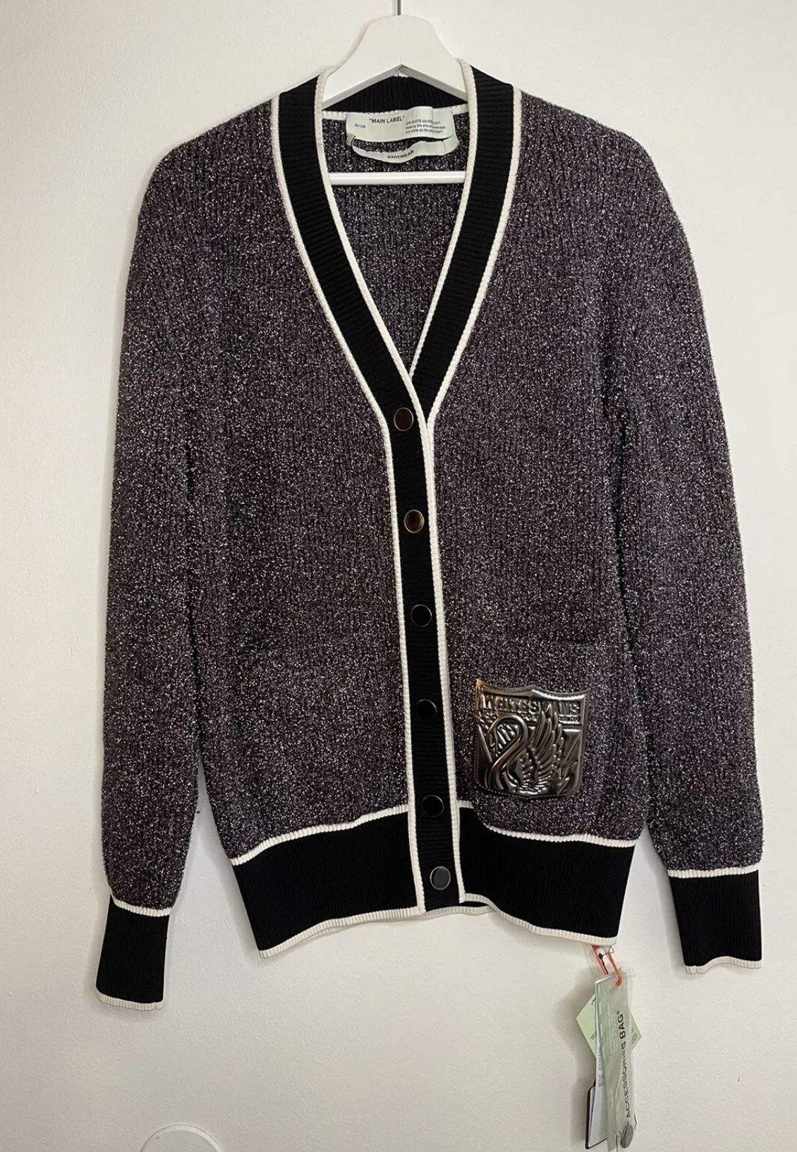 OFF-WHITE VIRGIL ABLOH WOMENS KNITWEAR CARDIGAN JACKET NEW SIZE 38/SMALL $2415