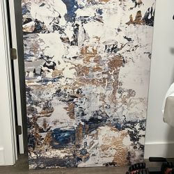 Grey and blue wall decor, Abstract canvas art, Gray blue wall decor, Bedroom wall framed art.