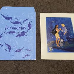 1995 Disney Pocahontas exclusive commemorative lithograph with frame 