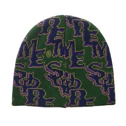 SUPREME SLANTED GOTHIC OUTLINE BEANIE GREEN 