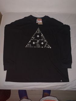 Nike ACG T-Shirt Black Long Sleeve Loose Fit DRI FIT Glow In The Dark Size:Large