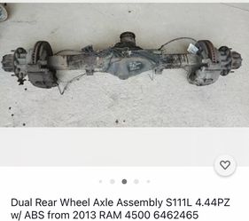 Rear axel 2012 Dodge Ram 4500  6.7 L Cab N Chassis - 