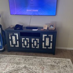 Solid wood Mirrored Tv Stand