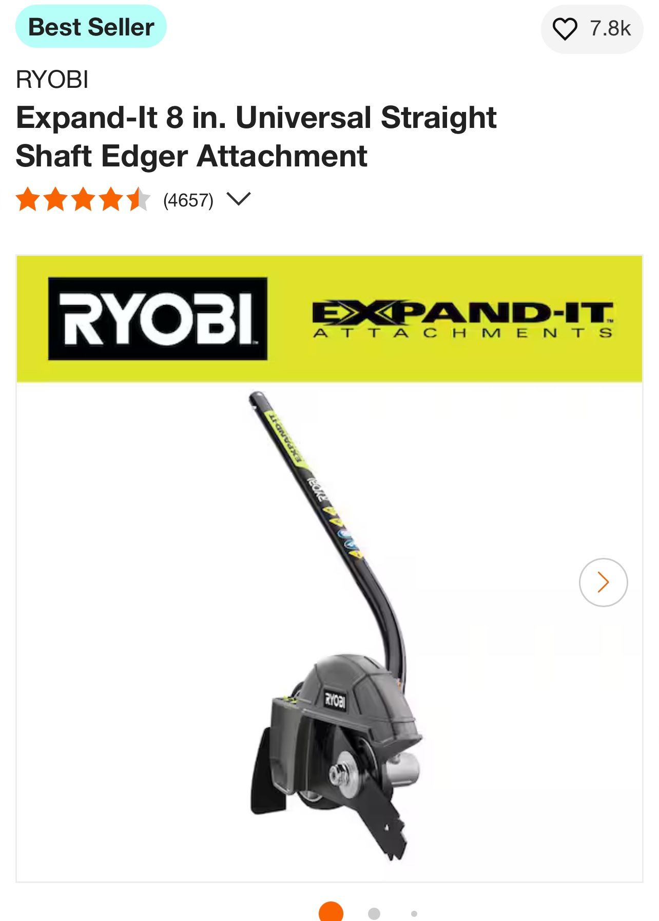 RYOBI Expand-It 8 in. Universal Straight Shaft Edger Attachment