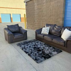 Leather Couch And Chair 