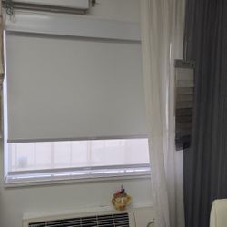 Blackout & Solar Roller Shades. 2 Combo Shades  On 1 Cassette (header)