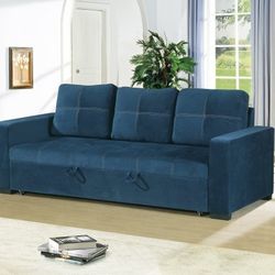 Brand New 84" x 57" Blue/Black/Grey Sofa Bed