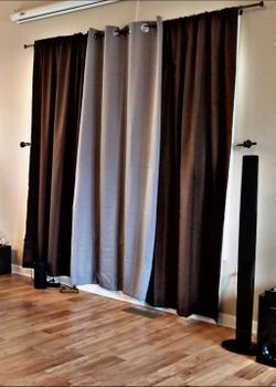 [2] Sets of Brown Black Out Curtains 52"x84"
