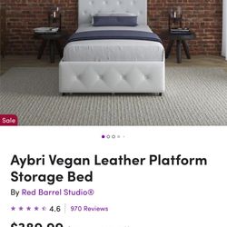Tufted Upholstered Twin Bed Frame with Storage – Gently Used