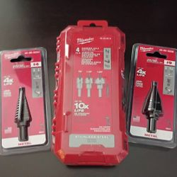 Milwaukee Carbide Hole Cutter Kit w/ #4  & #9 Jam Free Step Drill Bits 